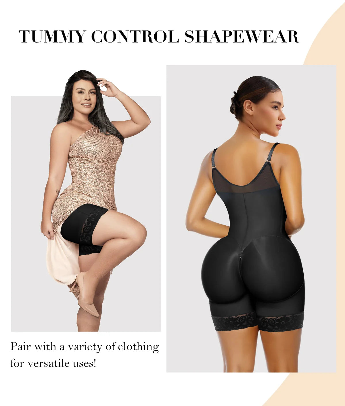 LumaShape Fajas Colombianas Postpartum Shapewear – Tummy Control Body Shaper & Butt Lifter with Zipper Crotch