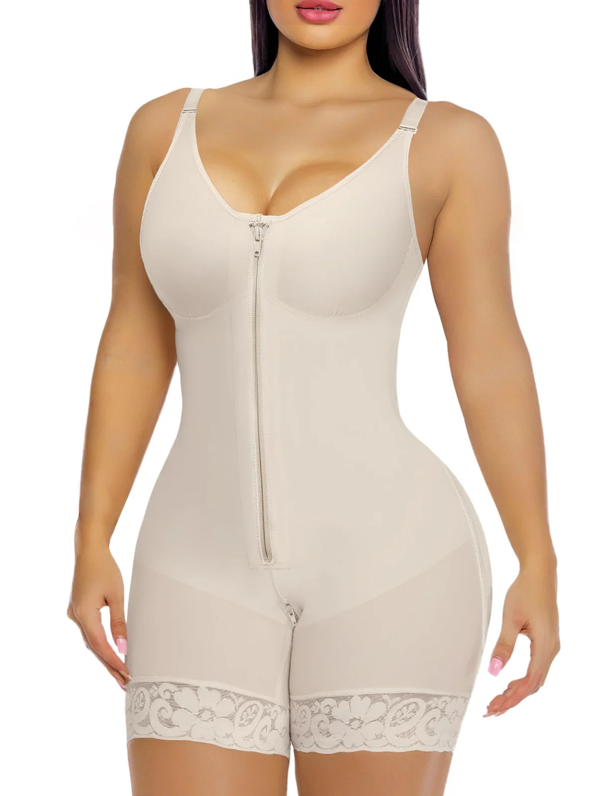 LumaShape Fajas Colombianas Postpartum Shapewear – Tummy Control Body Shaper & Butt Lifter with Zipper Crotch