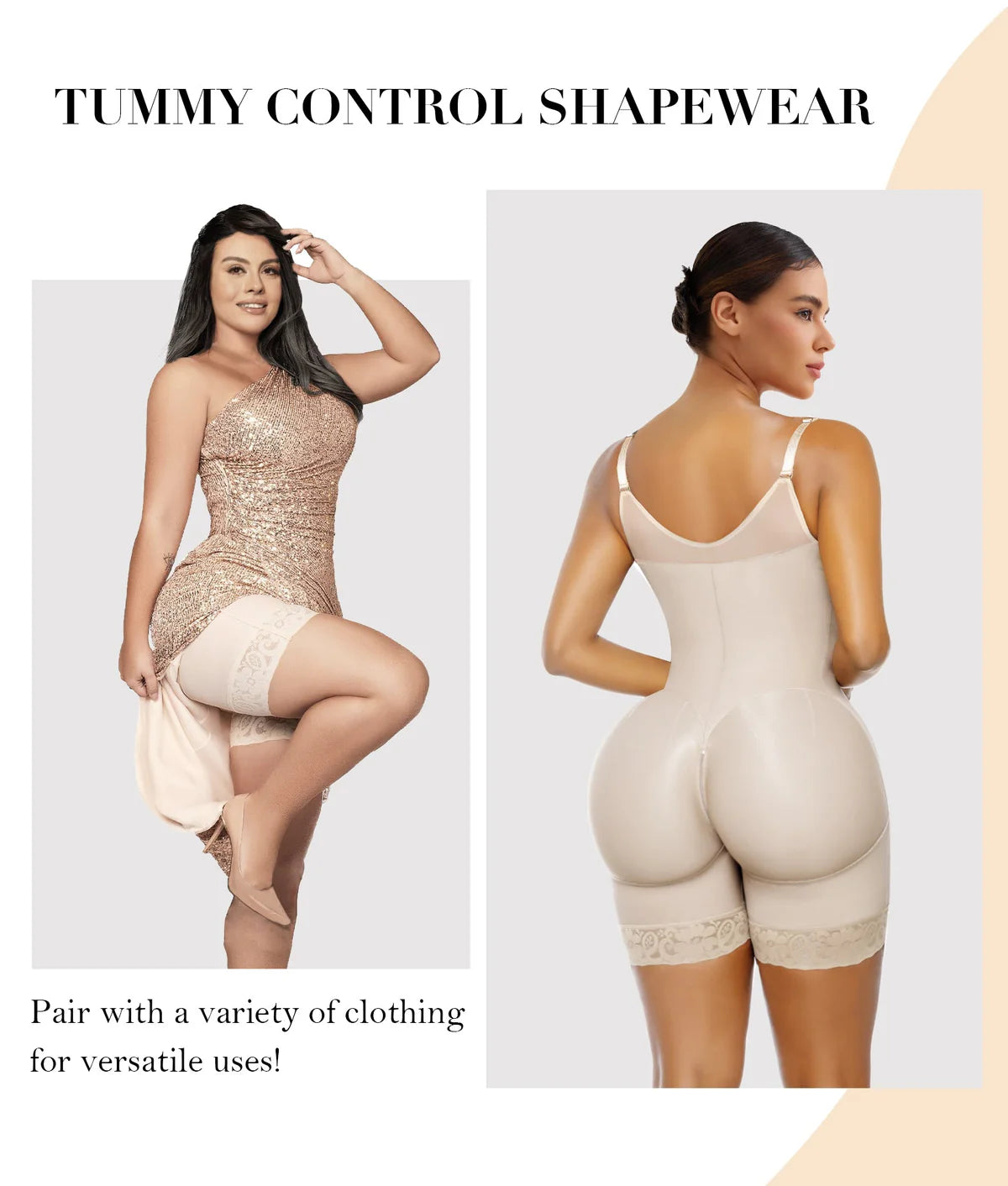 LumaShape Fajas Colombianas Postpartum Shapewear – Tummy Control Body Shaper & Butt Lifter with Zipper Crotch